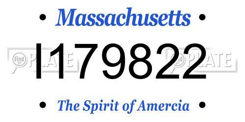 I179822 Massachusetts License Plate