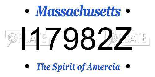 I17982Z Massachusetts License Plate