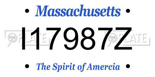 I17987Z Massachusetts License Plate