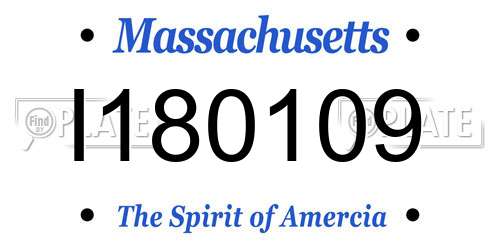 I180109 Massachusetts License Plate