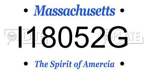 I18052G Massachusetts License Plate
