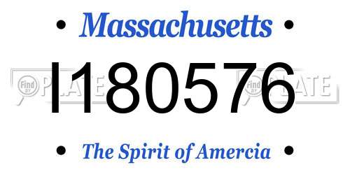 I180576 Massachusetts License Plate
