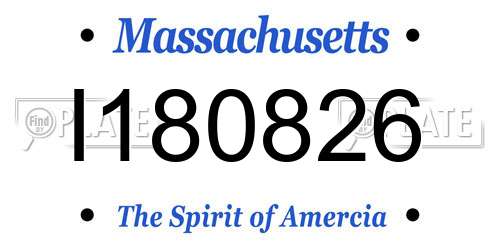 I180826 Massachusetts License Plate