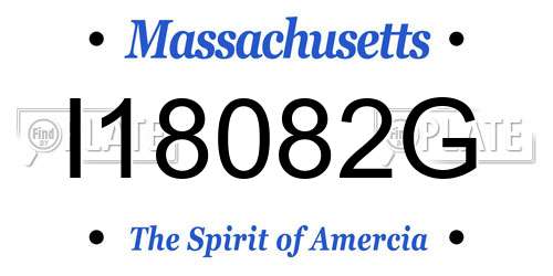 I18082G Massachusetts License Plate