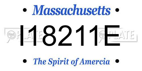 I18211E Massachusetts License Plate