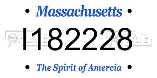 I182228 Massachusetts License Plate