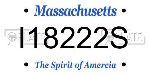 I18222S Massachusetts License Plate