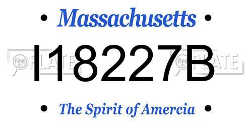 I18227B Massachusetts License Plate
