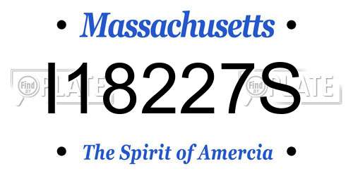 I18227S Massachusetts License Plate