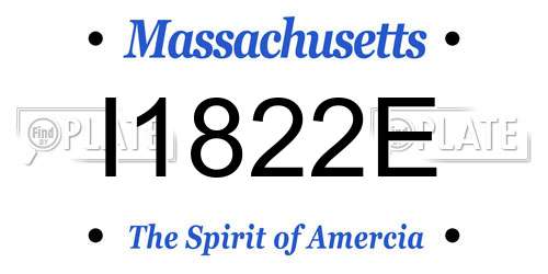 I1822E Massachusetts License Plate