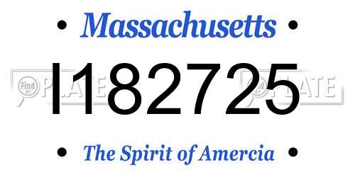 I182725 Massachusetts License Plate