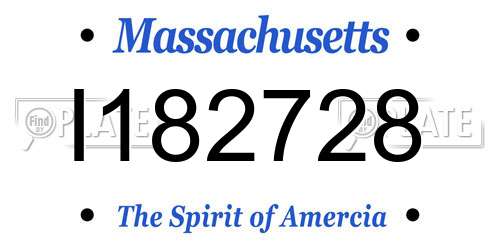 I182728 Massachusetts License Plate