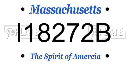 I18272B Massachusetts License Plate