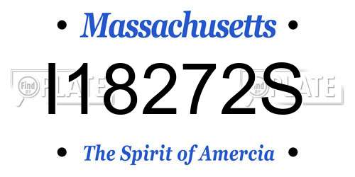 I18272S Massachusetts License Plate