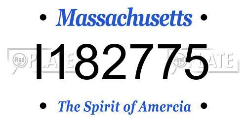 I182775 Massachusetts License Plate