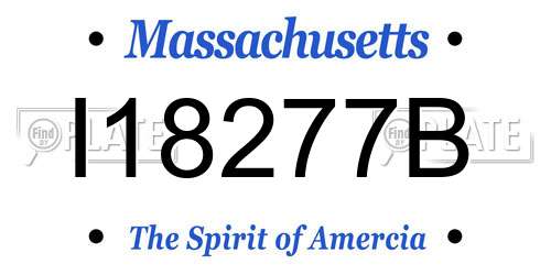 I18277B Massachusetts License Plate