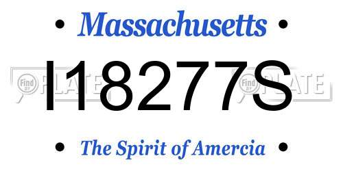 I18277S Massachusetts License Plate