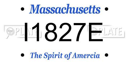 I1827E Massachusetts License Plate