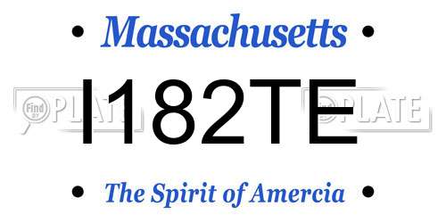 I182TE Massachusetts License Plate