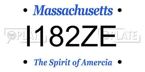 I182ZE Massachusetts License Plate
