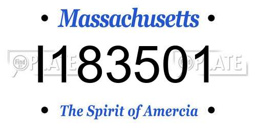 I183501 Massachusetts License Plate