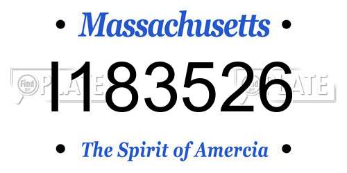 I183526 Massachusetts License Plate