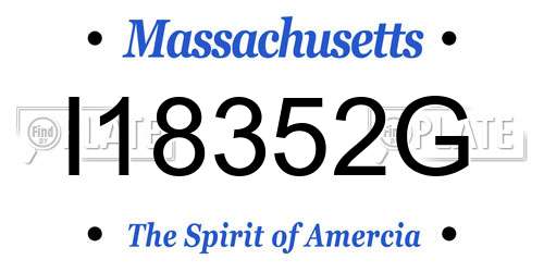I18352G Massachusetts License Plate
