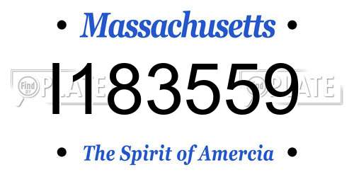 I183559 Massachusetts License Plate