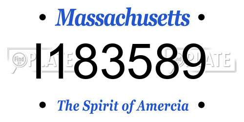 I183589 Massachusetts License Plate
