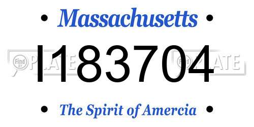 I183704 Massachusetts License Plate