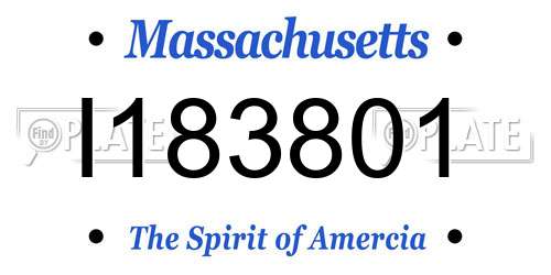 I183801 Massachusetts License Plate