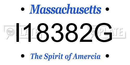 I18382G Massachusetts License Plate