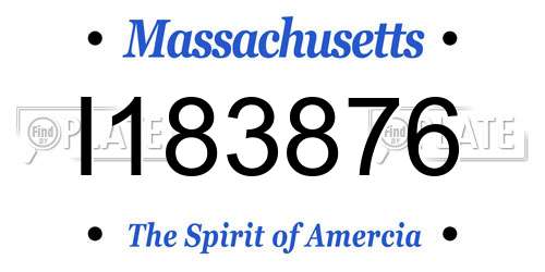 I183876 Massachusetts License Plate