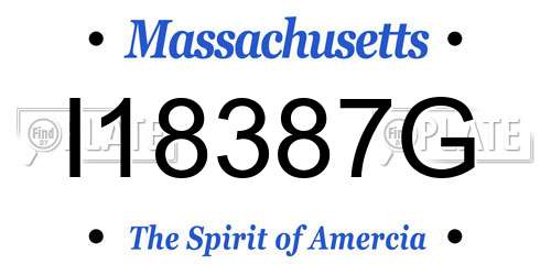 I18387G Massachusetts License Plate