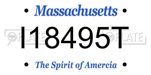 I18495T Massachusetts License Plate