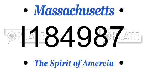 I184987 Massachusetts License Plate