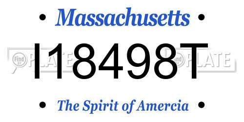 I18498T Massachusetts License Plate