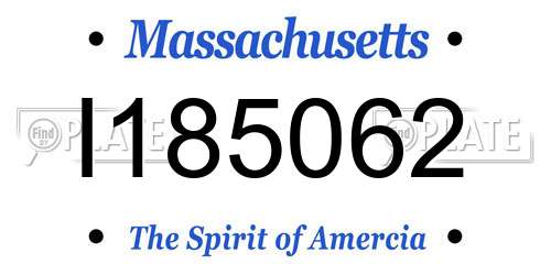 I185062 Massachusetts License Plate