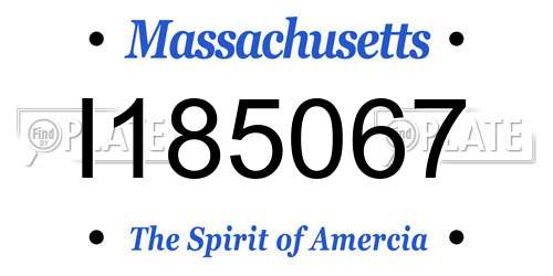 I185067 Massachusetts License Plate