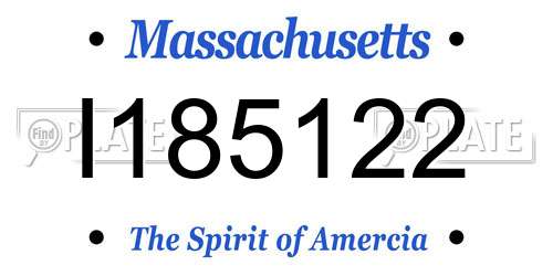 I185122 Massachusetts License Plate