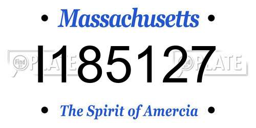 I185127 Massachusetts License Plate