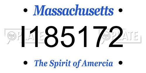 I185172 Massachusetts License Plate
