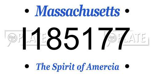 I185177 Massachusetts License Plate
