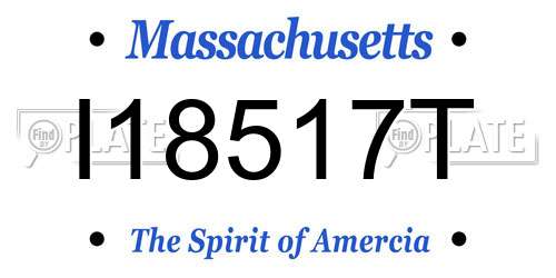 I18517T Massachusetts License Plate