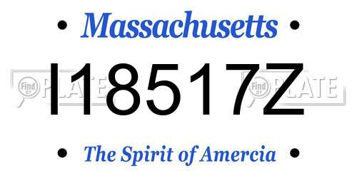 I18517Z Massachusetts License Plate