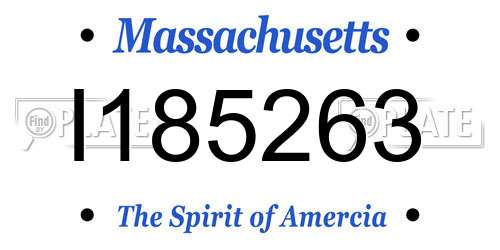 I185263 Massachusetts License Plate