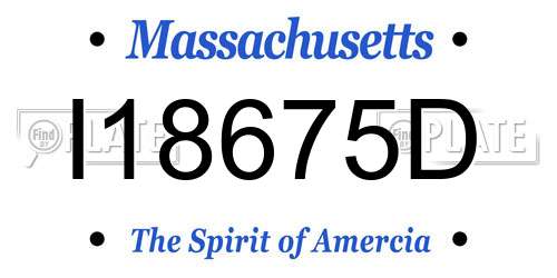 I18675D Massachusetts License Plate