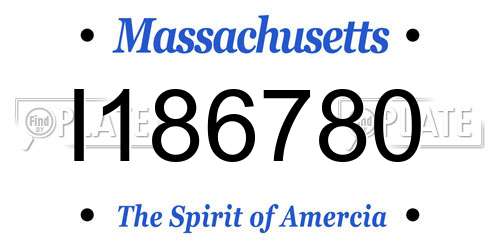 I186780 Massachusetts License Plate