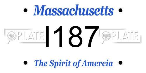 I187 Massachusetts License Plate