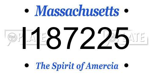 I187225 Massachusetts License Plate